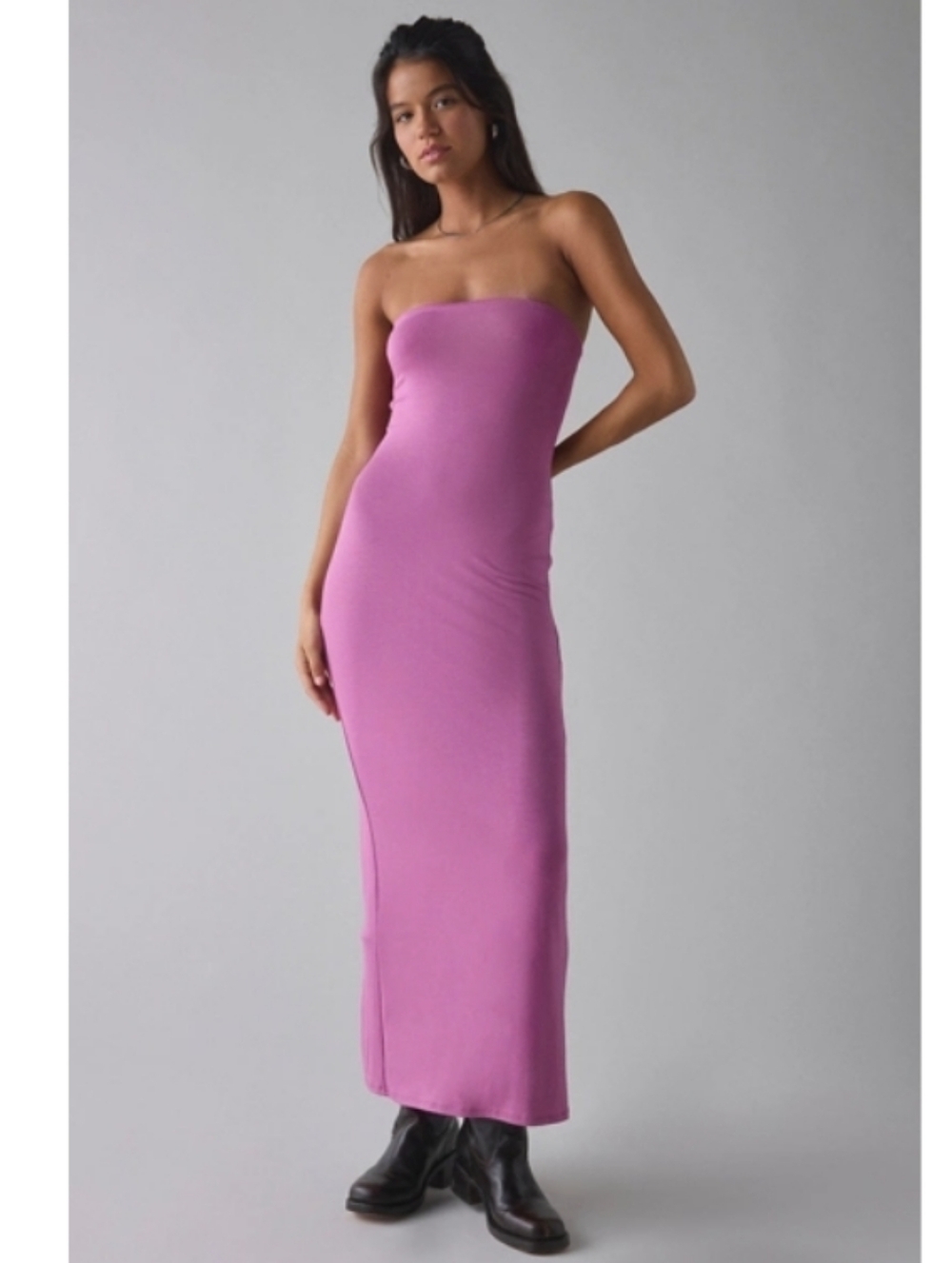 Brand New Urban Outfitters Nora Strapless Mauve  Pink Tube Maxi Dress ■  Size M